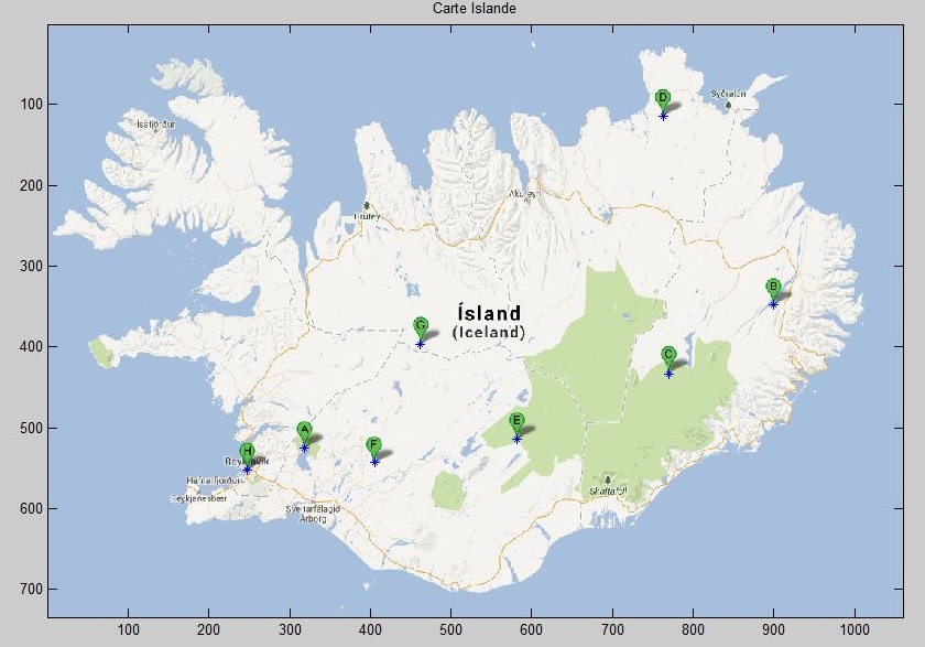 Carte d'Islande